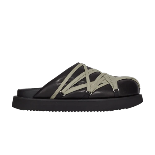 Rick Owens Padded Megalace Platform Sandals Black Pearl