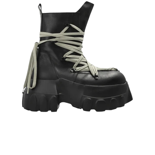 Rick Owens Megalace Mega Tractor Boot Black/Pearl/Black