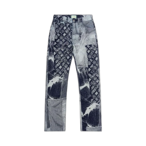 Aries Jacquard Patchwork Lilly Jeans 'Indigo'