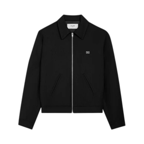 CELINE Blouson Triomphe Col Chemise 'Black'