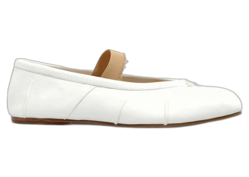Maison Margiela Tabi Ballerina Flat Elastic Band Ivory Nude (Women's)