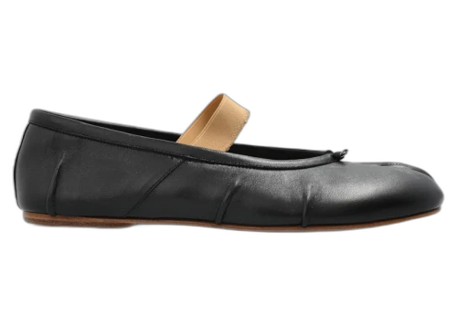 Maison Margiela Tabi Ballerina Flat Elastic Band Black Nude (Women's)