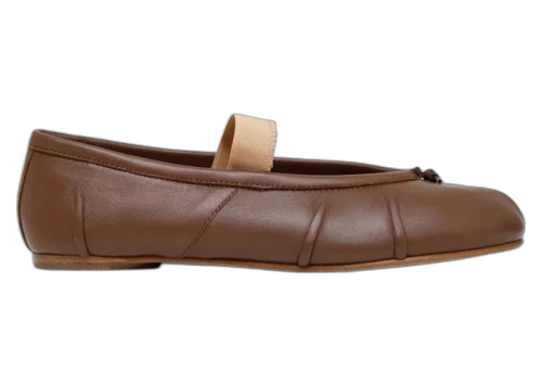 Maison Margiela Tabi Ballerina Flat Elastic Band Warm Coffee Nude (Women's)