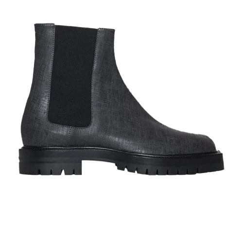 Maison Margiela Tabi County Combat High 'Black Scratched Leather'