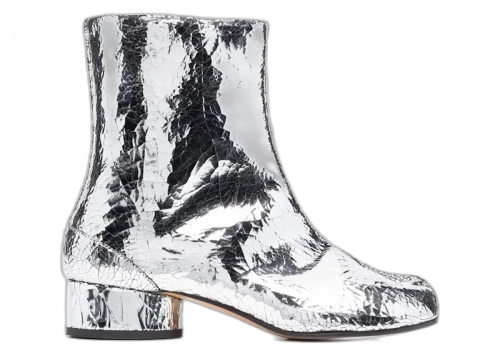 Maison Margiela Tabi Ankle Boot Cracked Metallic Silver (Women's)