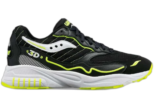 Saucony 3D Grid Hurricane Black Acid Yellow
