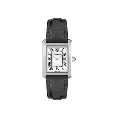 Ferragamo Portrait Leather Watch 'Stainless Steel'