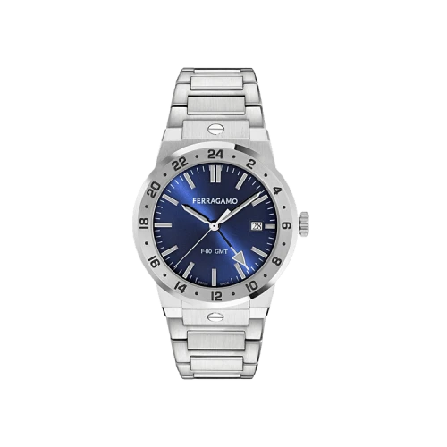 Ferragamo F-80 Classic Gmt Bracelet Watch 'Stainless Steel'