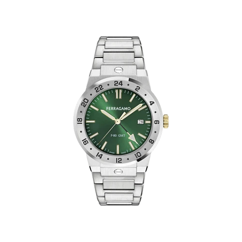 Ferragamo F-80 Classic Gmt Bracelet Watch 'Stainless Steel'