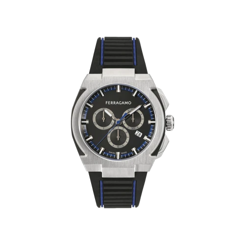 Ferragamo Supreme Chrono Silicone Watch 'Stainless Steel'