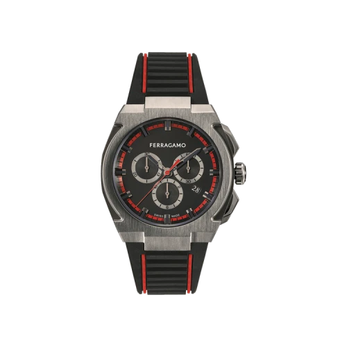 Ferragamo Supreme Chrono Silicone Watch 'Gun'