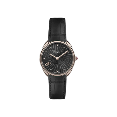 Ferragamo Cuir Strap Watch 'Rose Gold'