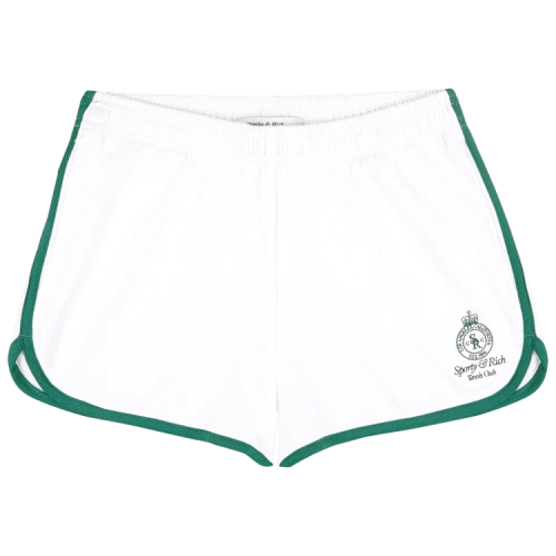 Sporty & Rich Crown Tennis Pique Short 'White/Alpine'
