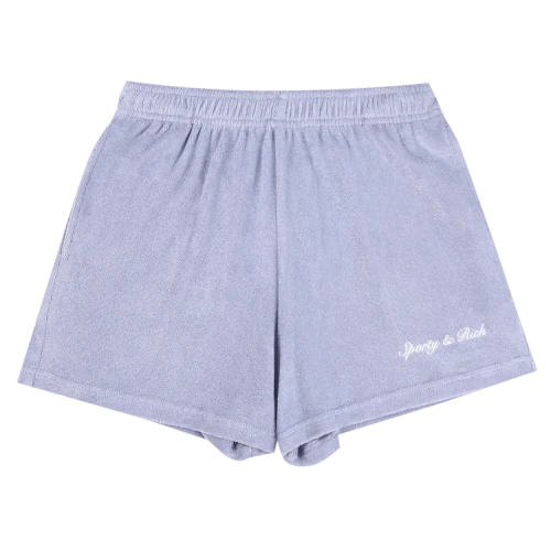 Sporty & Rich Syracuse Terry Short 'Washed Periwinkle/White'