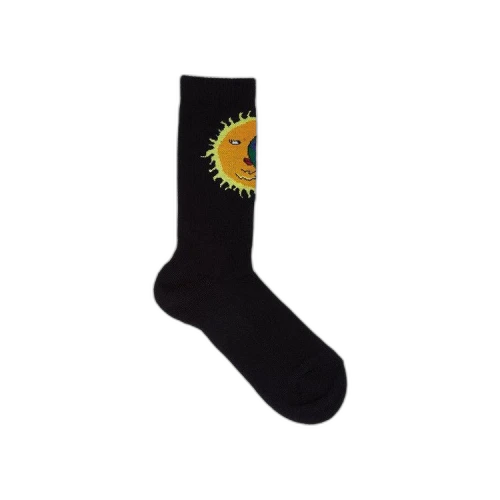 Sky High Farm Workwear Moon Earth Jacquard Socks 'Black'