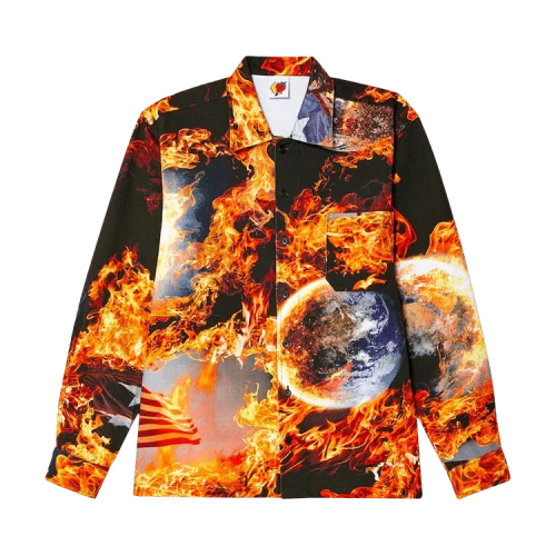 Sky High Farm Workwear World Is Burning Work Shirt 'Multicolor'