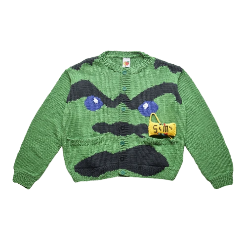 Sky High Farm Workwear Ice Cream Hand Knit Cardigan 'Green'