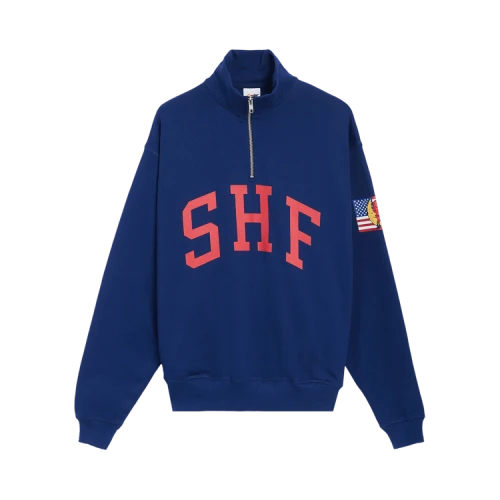 Sky High Farm Workwear 1/4 Zip Sweater 'Blue'
