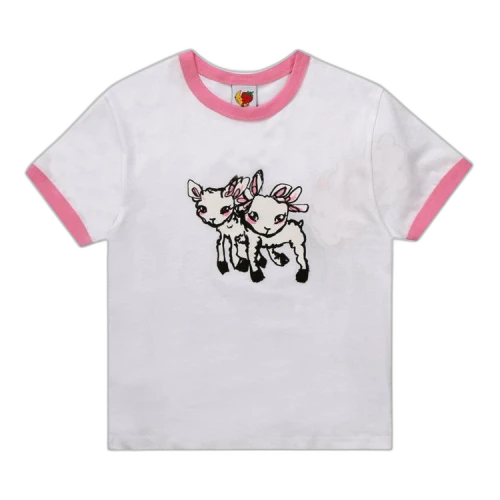Sky High Farm Workwear Eri Print Baby Knit Tee 'White'
