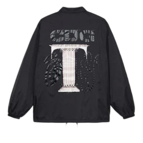 Stussy x COMME des GARCONS CDG Coach Jacket Chest Logo Printing 'Black'