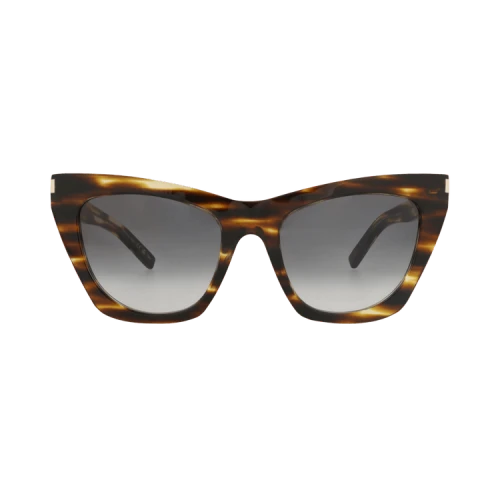 Saint Laurent Cat Eye-Frame Recycled Acetate Sunglasses 'Havana Havana Grey'