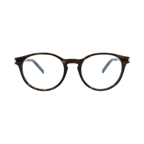 Saint Laurent Round-Frame Acetate Optical Frames Havana Gold Transparent (SL25-30000177-003)