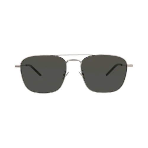 Saint Laurent Sunglasses Aviator-Frame Metal Silver Silver Grey (SL309-30008020-001)