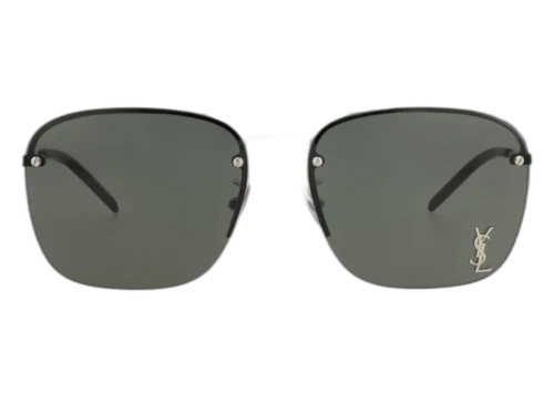 Saint Laurent Aviator-Frame Metal Sunglasses Silver Silver Grey (SL309M-30014272-002)