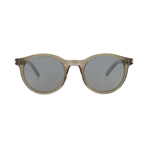 Saint Laurent Round-Frame Acetate Sunglasses Brown Brown Silver (SL342-30008558-005)