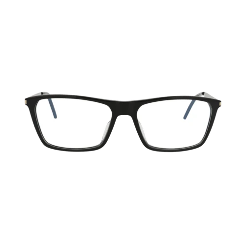 Saint Laurent Square-Frame Acetate Optical Frames 'Black Silver Transparent'