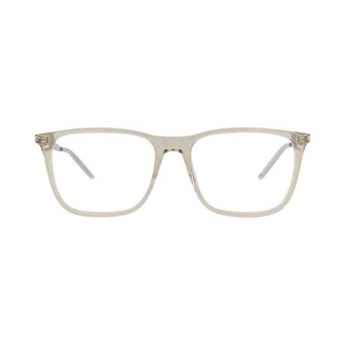 Saint Laurent Square-Frame Acetate Optical Frames 'Brown Silver Transparent'