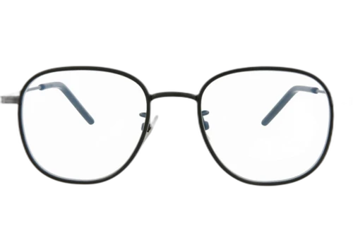 Saint Laurent Round-Frame Metal Optical Frames Black Black Transparent (SL362-30008491-001)