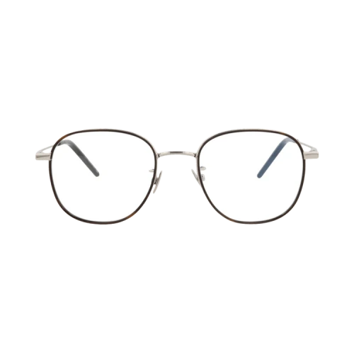 Saint Laurent Round-Frame Metal Optical Frames 'Silver Silver Transparent'