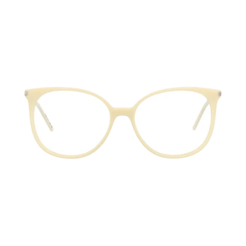 Saint Laurent Photochromic Round-Frame Recycled Acetate Optical Frames 'Ivory Ivory Transparent'