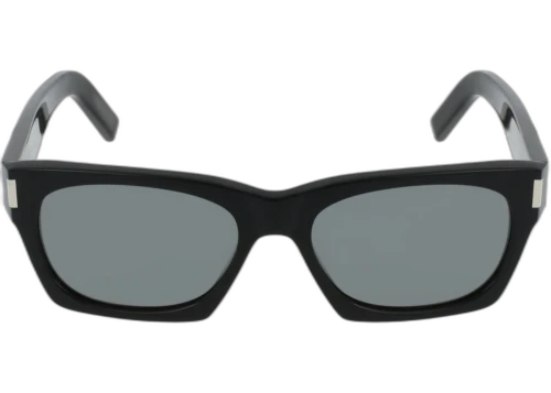 Saint Laurent Square-Frame Acetate Sunglasses Black/Black/Silver (SL402-30009329-002)