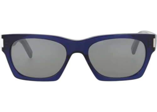 Saint Laurent Square-Frame Recycled Acetate Sunglasses Blue/Blue/Silver (SL402-30009329-015)
