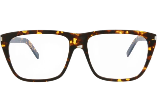 Saint Laurent Square-Frame Acetate Optical Frames Havana Havana Transparent (SL434SLIM-30010714-004)