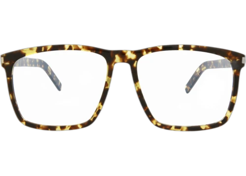 Saint Laurent Square-Frame Acetate Optical Frames Havana Havana Transparent (SL435SLIM-30010721-003)