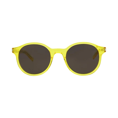 Saint Laurent Round-Frame Acetate Sunglasses Yellow Black (SL521-30013043-009)