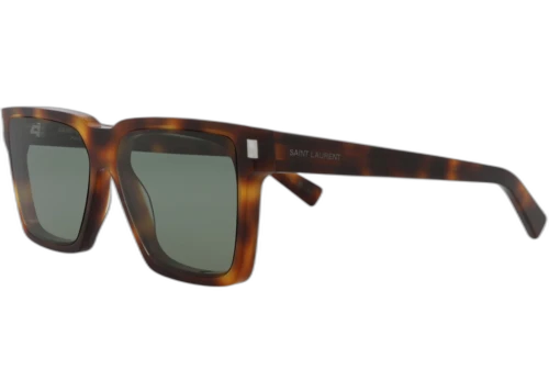 Saint Laurent Square Rectangle Sunglasses Havana Havana Green (SL610-30014609-003)