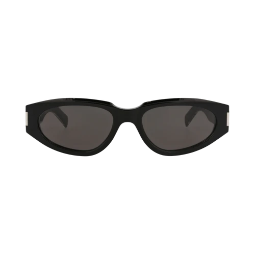 Saint Laurent Round-Frame Recycled Acetate Sunglasses Black Black Grey (SL618-30014642-001)