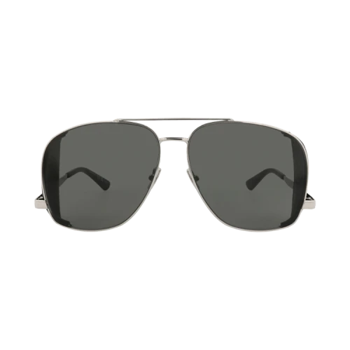 Saint Laurent Aviator-Frame Metal Sunglasses Silver Silver Grey (SL653LEONL-30015641-001)