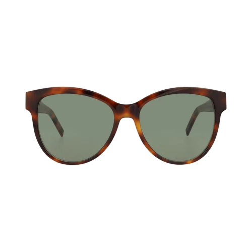 Saint Laurent Round-Frame Recycled Acetate Sunglasses Havana Havana Green (SLM107-30013726-003)