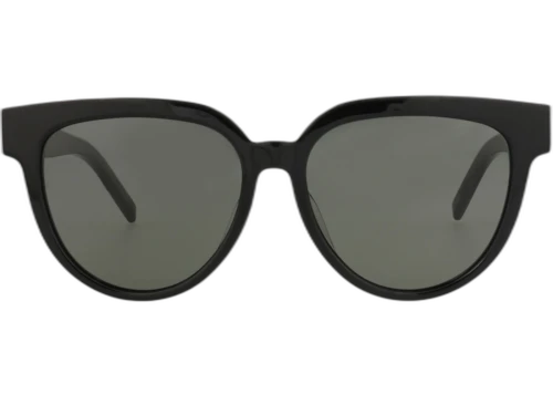 Saint Laurent Cat Eye-Frame Acetate Sunglasses Black Black Grey (SLM28F-30006099-003)
