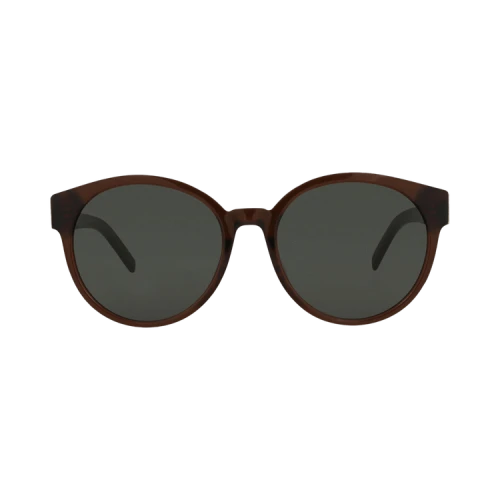 Saint Laurent Round-Frame Acetate Sunglasses Brown Brown Grey (SLM31F-30006097-010)