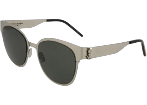 Saint Laurent Round Oval Sunglasses Silver/Silver/Grey (SLM42-30007184-005)