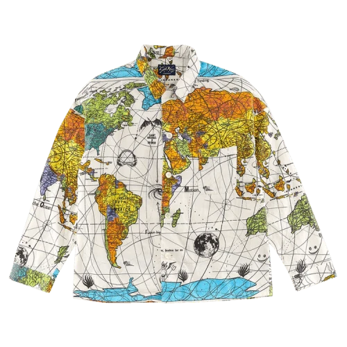 Saint Michael x Dr. Woo Pajama World Map Shirt 'White'