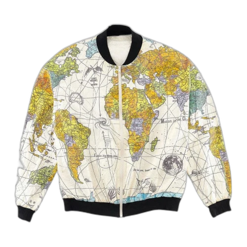 Saint Michael Paper World Map Blouson 'White'