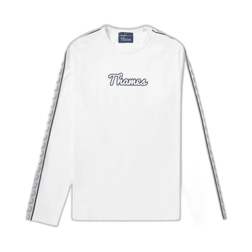 Thames x Fred Perry Long-Sleeve Taped Ringer Tee 'Snow White'