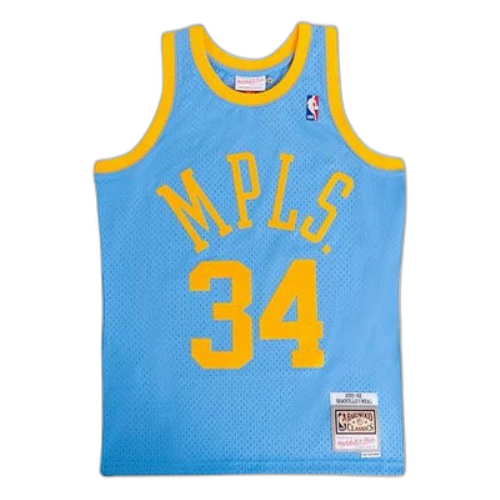 Mitchell & Ness NBA LA Lakers 2001-2002 Shaquille ONeal #34 Replica Swingman MPLS Light Blue